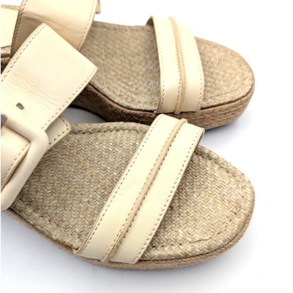 Sam Edelman Carson Platform Wedge Espadrille Slide Sandal Cream US8.5 EU39 - Picture 11 of 12